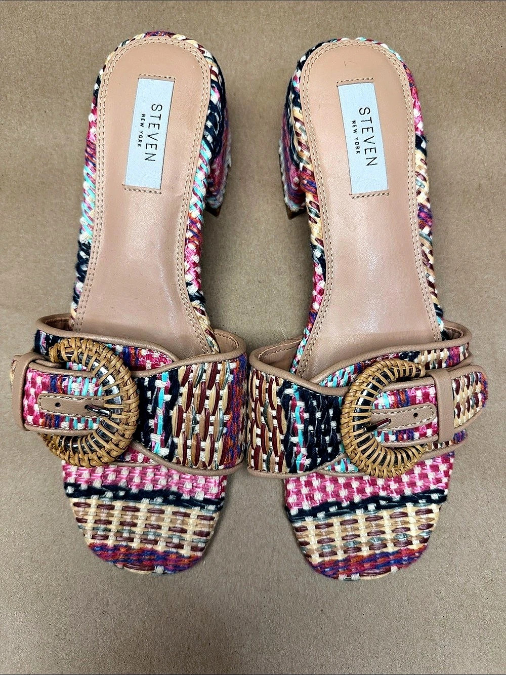 Steven New York Woven Buckle Sandals Multicolor US 8